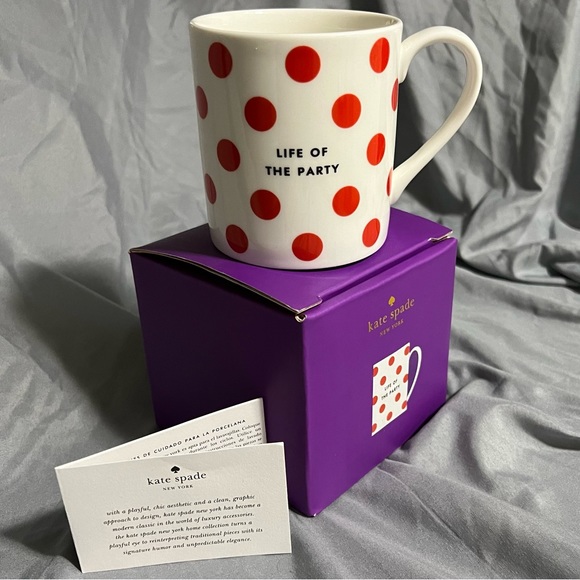 kate spade | Dining | Kate Spade Lenox Life Of The Party Polka Dot Coffee Mug New In Box | Poshmark